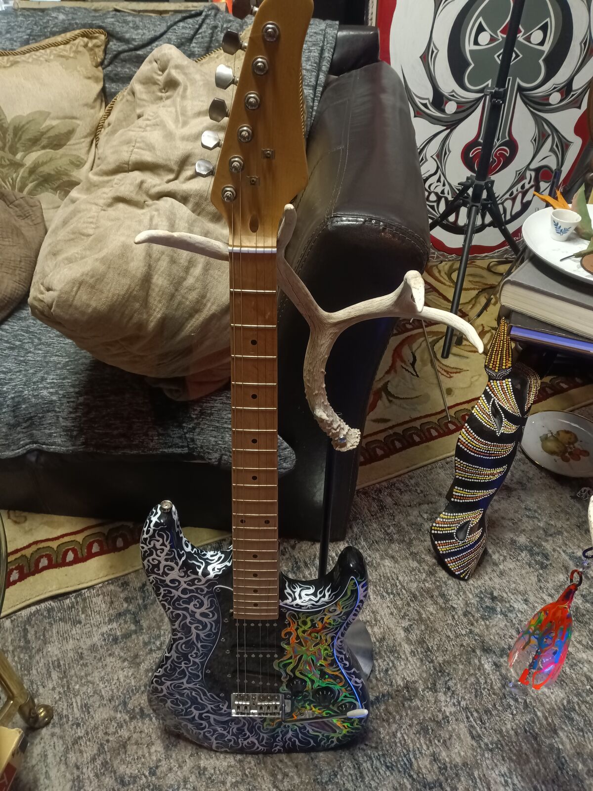 Deer Antler Guitar Stand custom.