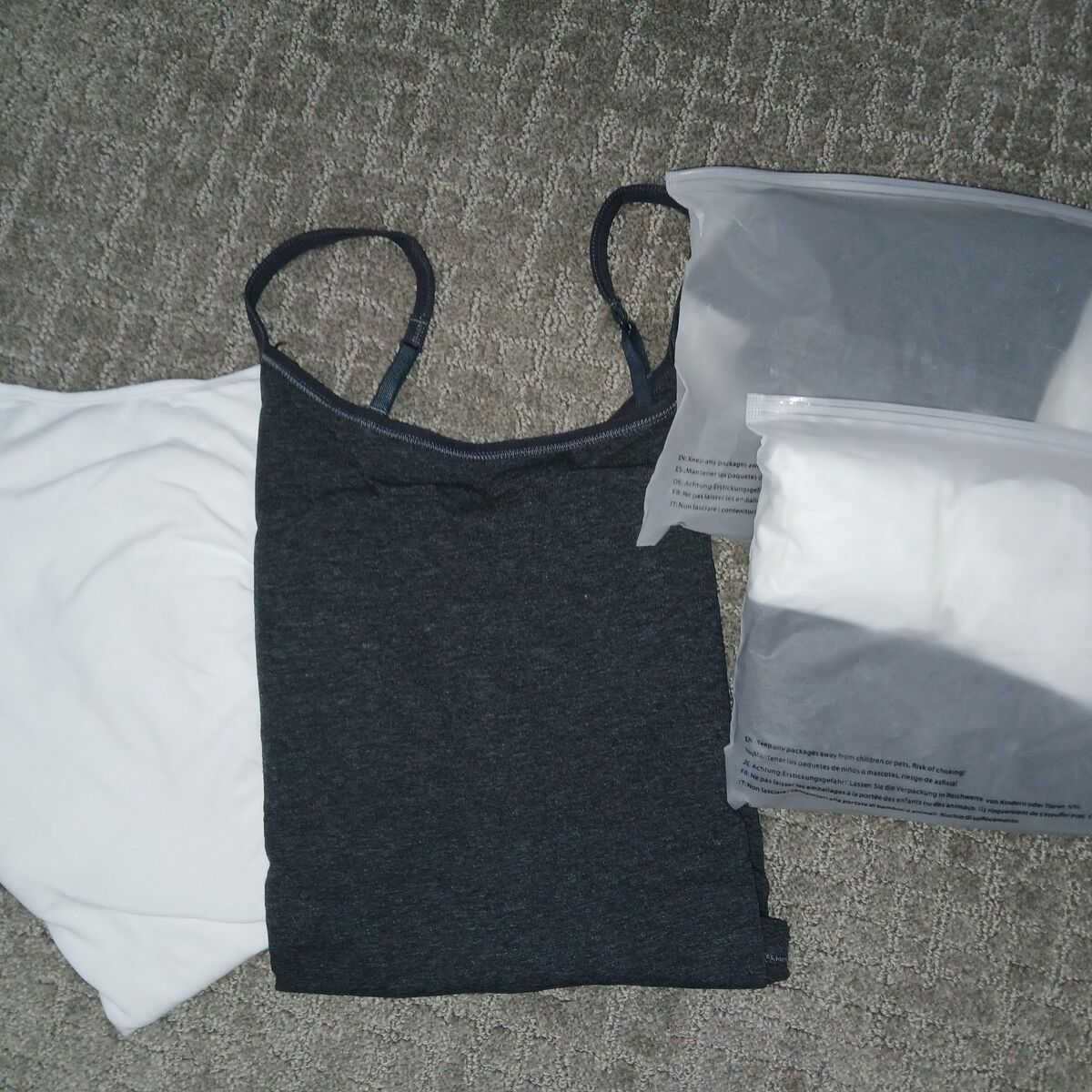 womens 2 pack cami tanks. gray and white XL new
