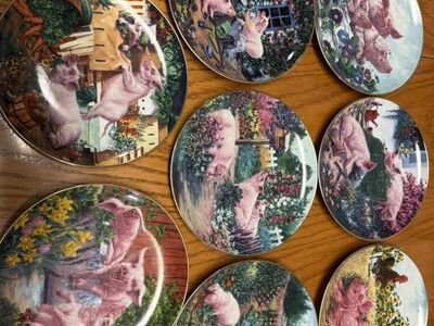 Danburry Mint Pigs In bloom full 8 Set