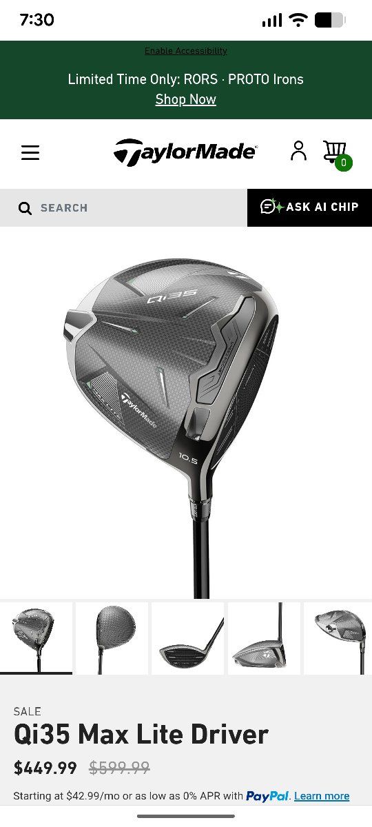 TaylorMade QI35 Max Lite LME Driver