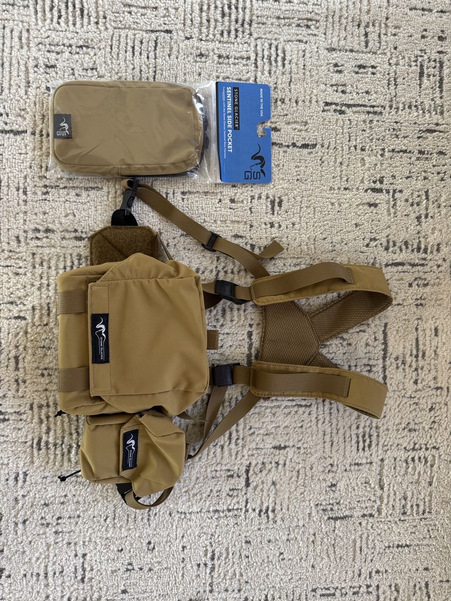 Stone Glacier Sentinel Bino Harness, rangefinder pocket and Side Pocket