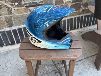 Fly Racing Motocross/UTV Helmet - Blue, White, Red Design size extra large.