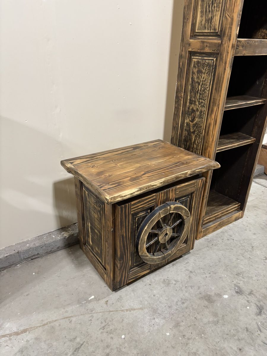 Rustic Bookshelf & Nightstand