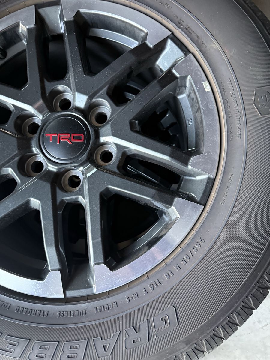 Toyota Tacoma TRD 18" Rims and 265/65R18 Tires with TPMS & Lug Nuts