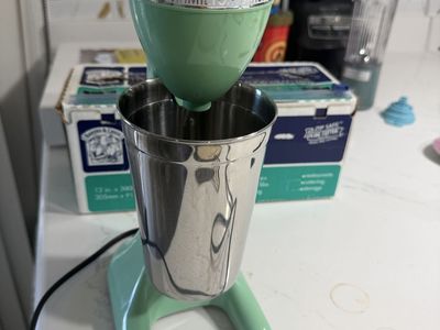 Vintage Hamilton Beach Milkshake Maker - Green Retro Mixer with Stainless Steel Cup