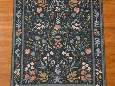 Nuloom Contemporary Floral Dark Grey Area Rug 5'x7' (Exact Size: 5'3" x 7'4") - Good Condition