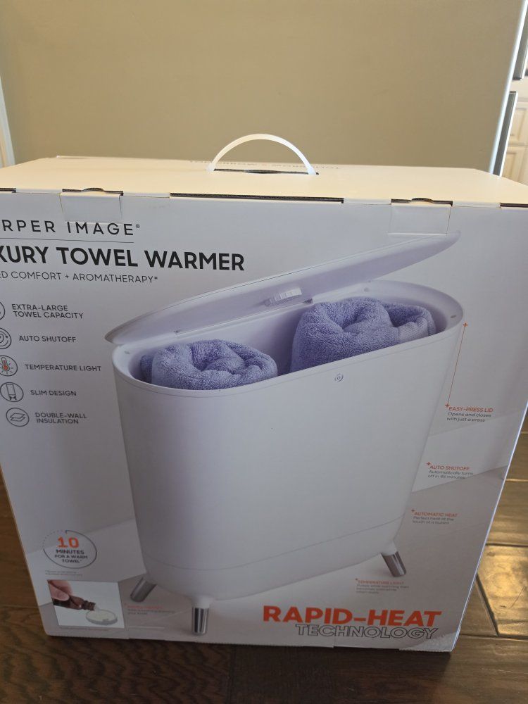 Sharper Image Luxury Towel Warmer - Extra-Large Capacity with Rapid-Heat & Aromatherapy