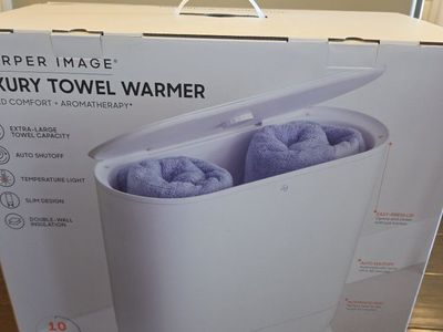 Sharper Image Luxury Towel Warmer - Extra-Large Capacity with Rapid-Heat & Aromatherapy