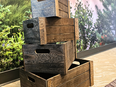 Decorative Wooden Stylish Storage Crates - Set of 4