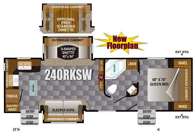 2013 Outdoors RV Wind River 240RKSW Travel Trailer Front Bedroom|Rear Kitchen|Two Entry/Exit Doors