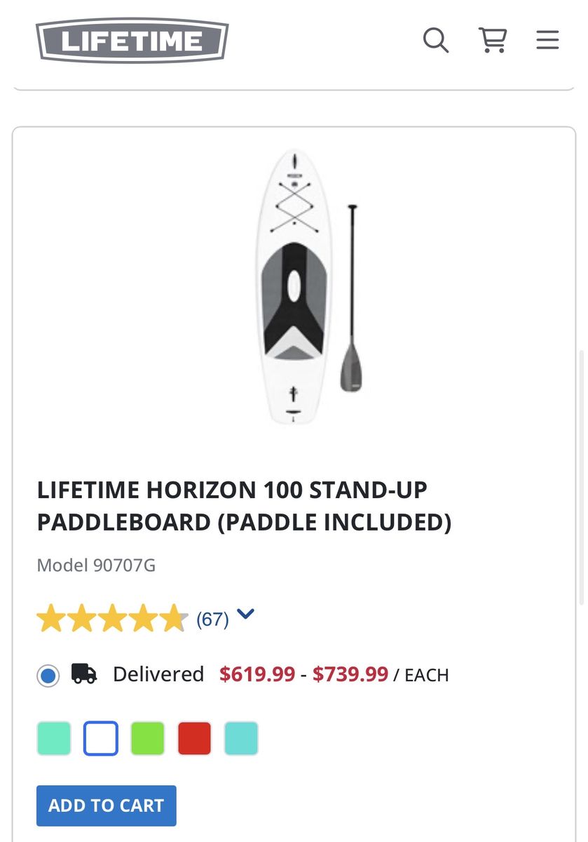 LIFETIME HORIZON 100 STAND-UP PADDLEBOARD (PADDLE INCLUDED)