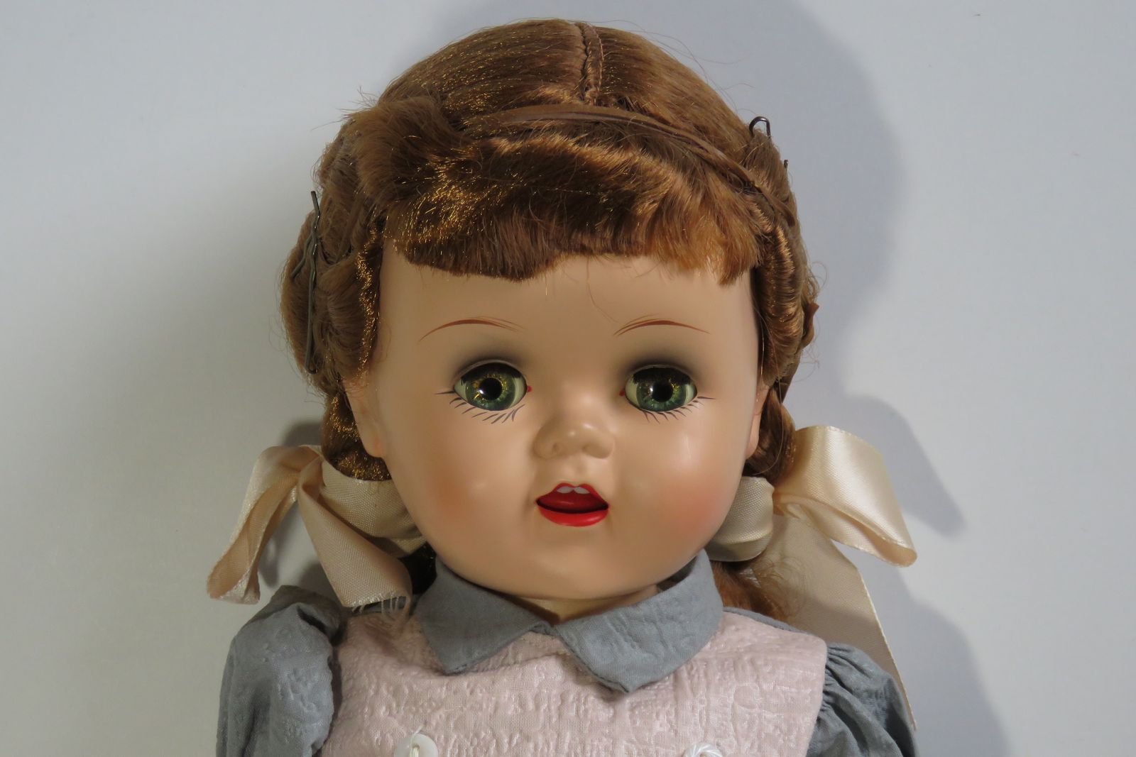 Saucy Walker Doll 16” by Ideal Toy Co. Vintage    (gray dress)