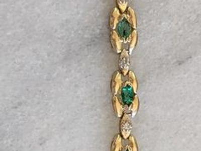 14K Emerald and Diamond Tennis Bracelet