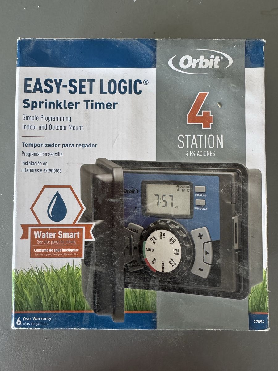 Orbit Easy-Set Logic Sprinkler Timer - 4 Station, Indoor/Outdoor Mount, Water Smart (Model 27894)