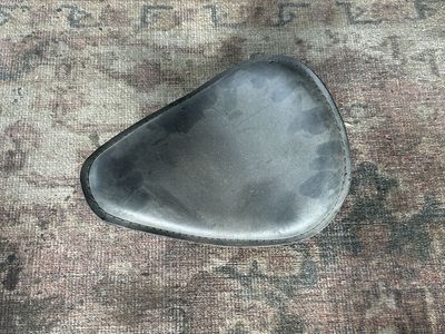 Motorcycle Black Leather Solo Seat - Universal Fit Bobber Chopper Harley Custom