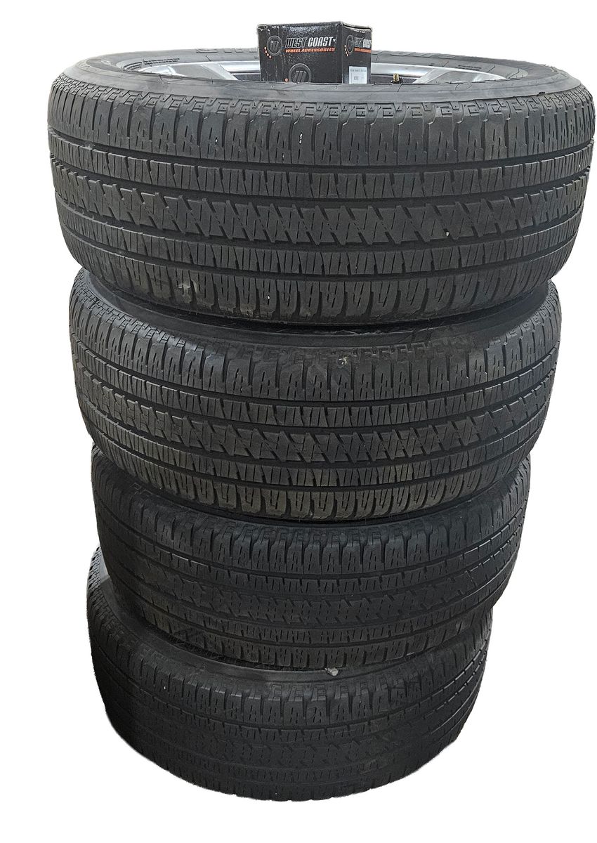 Set of 4, Mounted Bridgestone Dueler H/L Alenza tires on OEM 2022 Dodge Ram 1500 Limited Wheels