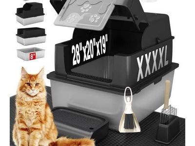 XXXXL Stainless Steel Litter Box with Lid
