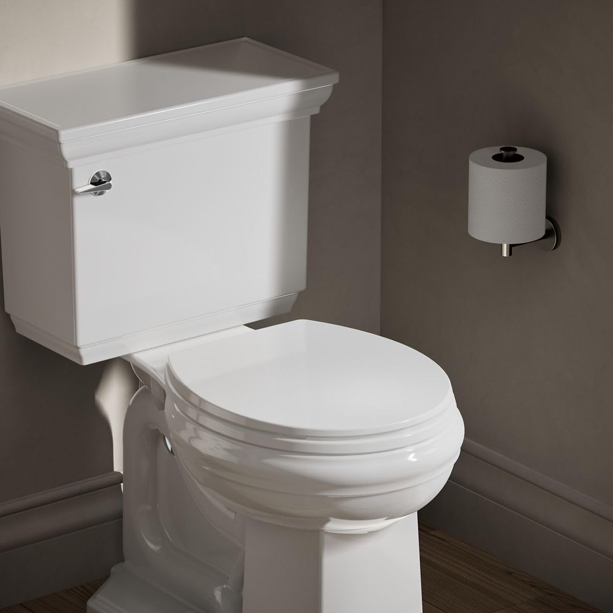 Round-Front Toilet Seat, White, 16 5/8" Length, 14 3/16" Width