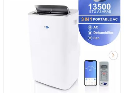 Whynter 13,500 BTU Portable Air Conditioner Cools 500 sq. ft. with Dehumidifier, Remote