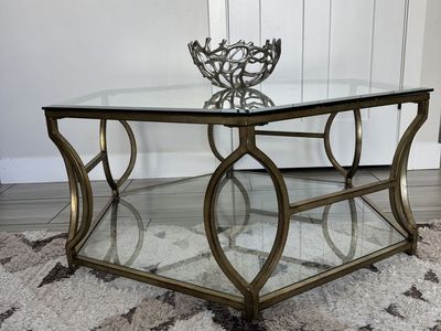 Z Gallerie Brooke Hexagon Goass Coffee Table With