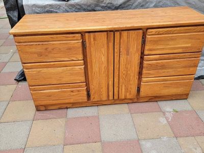 6 Drawer Oak Wood Dresser