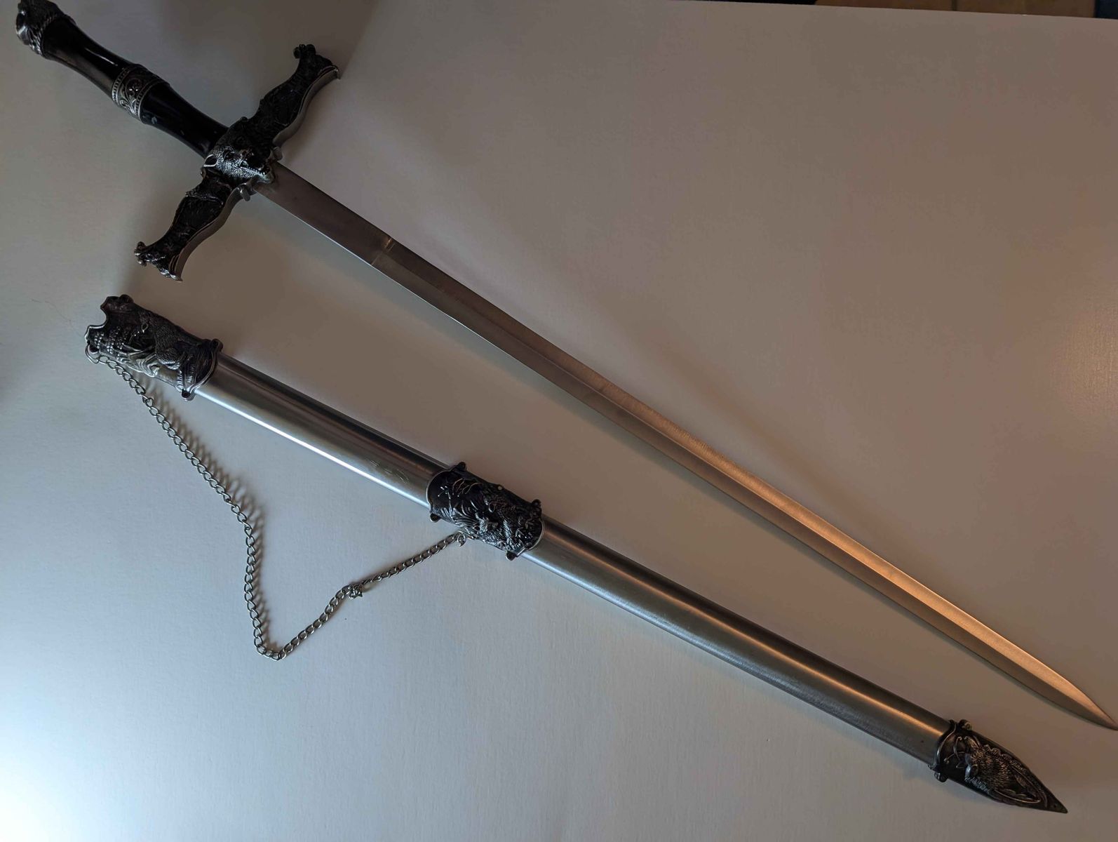 Display Decorative Wolf Sword and Scabbard