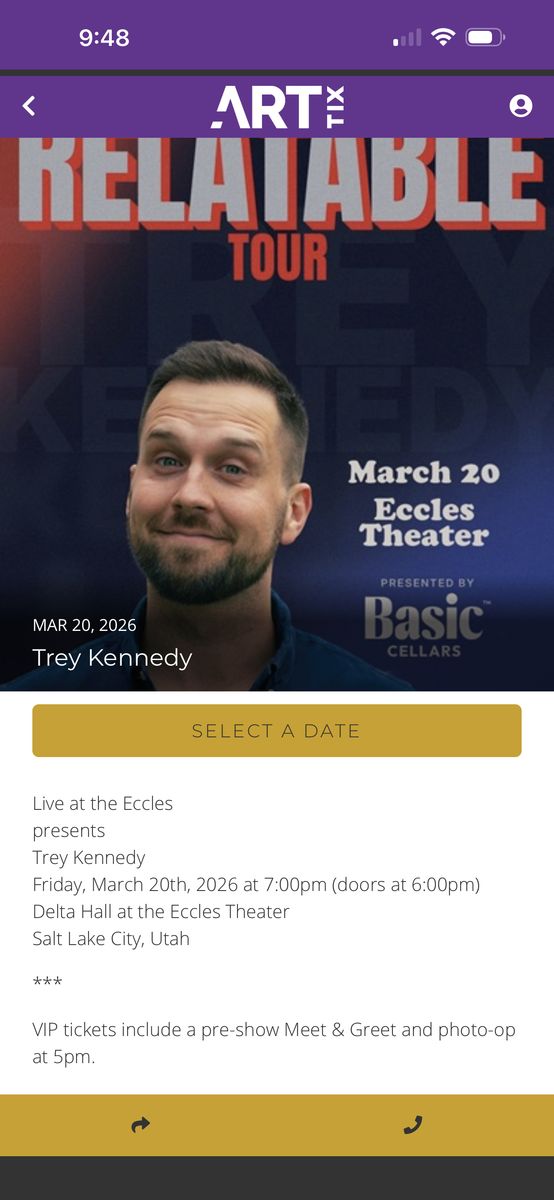 VIP / Meet and Greet Row A Trey Kennedy