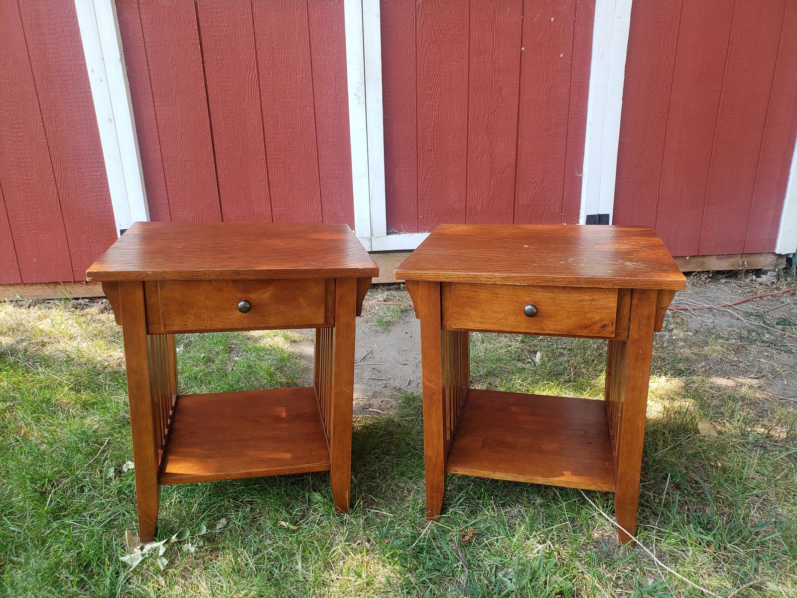 Two Mission Style end tables \ nightstands