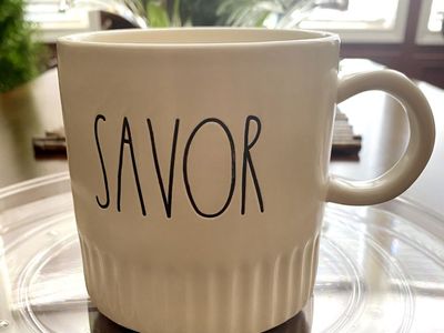 Rae Dunn Artisan Collection "SAVOR" Mug by Magenta - Dishwasher Safe