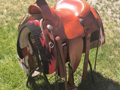 Tough Utahn Saddlery Saddle – Bull Hide Tree – Built to Last (16”)
