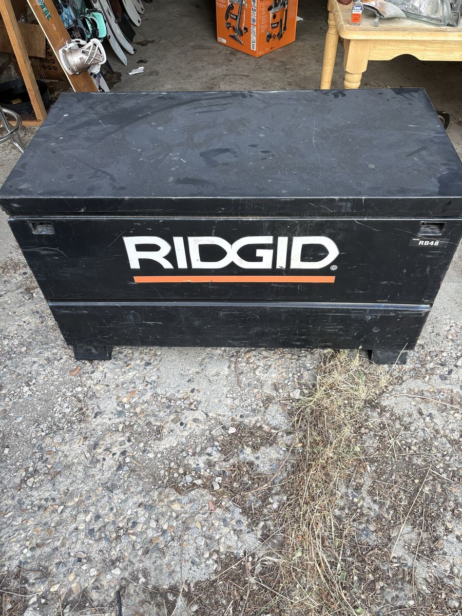 RIDGID RB48 Pro Tool Storage Box, Heavy-Duty Job Site Box, Black, 48-inch