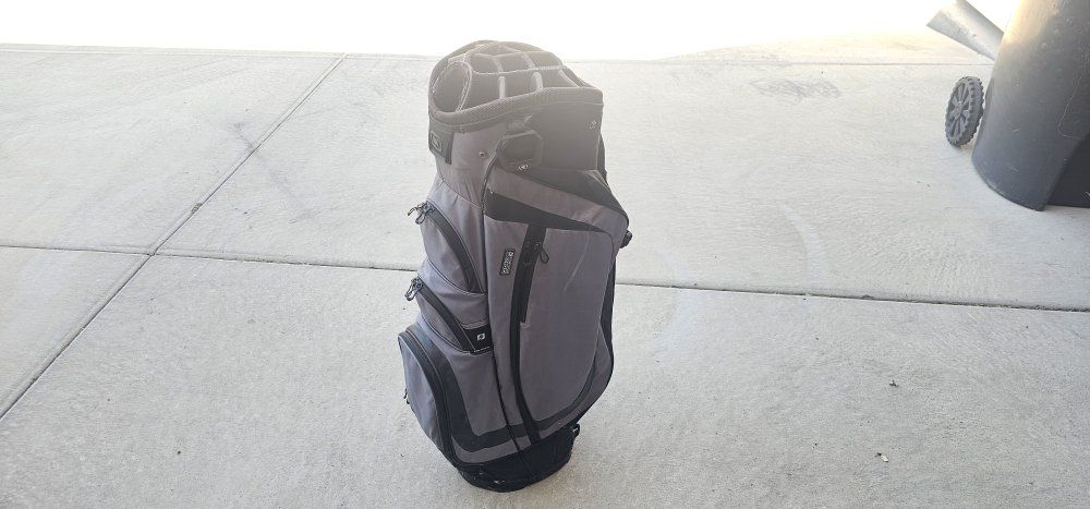 OGIO WOODE 8 Hybrid Golf Cart Bag - Gray/Black, 14-Way Top, 8 Dividers