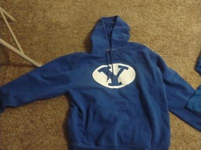 BYU Blue Hoodie - Medium, Excellent Condition with White 'Y' Logo
