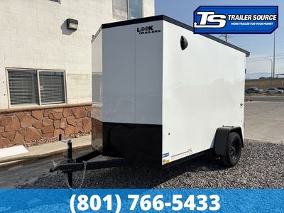 6x10 Look ST DLX Enclosed Cargo Trailer - 6'6" Interior - 3.5K GVWR - Black Out Package, Rear Spoiler w/ Load Lights, Screwless