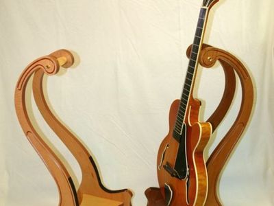 Guitar Stand Fancy Wood by Helstrom - Like New!!!