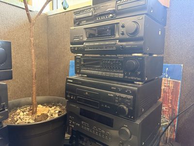 Vintage Audio Equipment Lot - Stereo Receivers, Speakers, Cassette Decks & LaserDisc Player