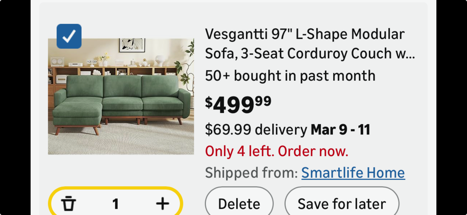 Couch: Vesgantti 97”