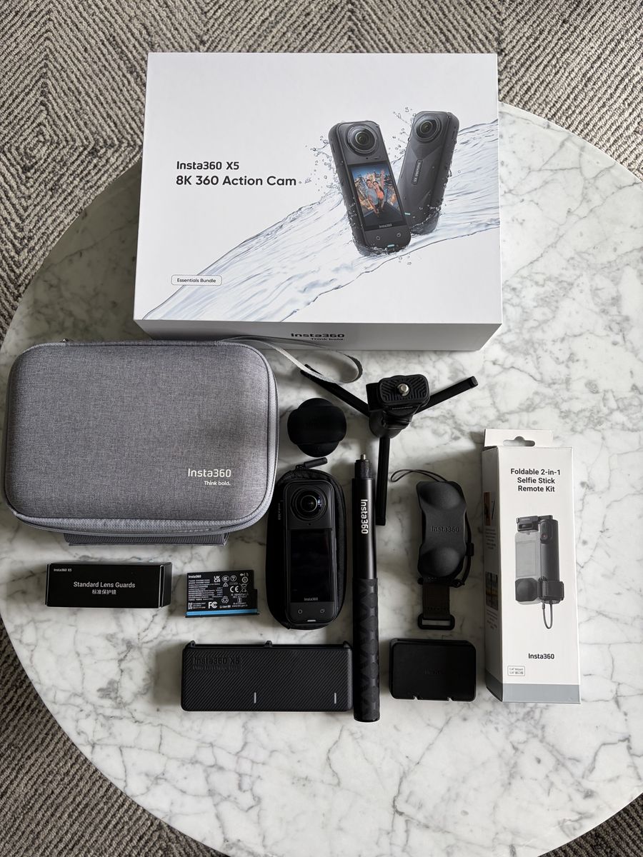 Insta360 X5 8K 360 Action Camera Essentials Bundle with Accessories and Case