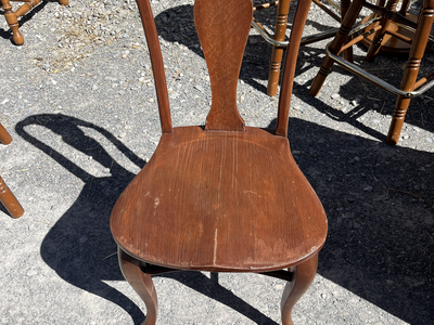 Vintage Queen Anne Style Wood Side Chair