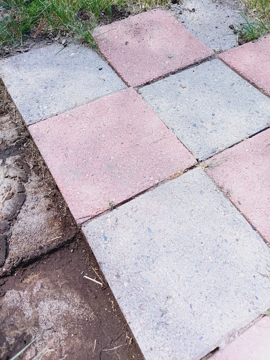 12 inch pavers grey/pink