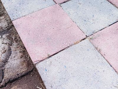 12 inch pavers grey/pink