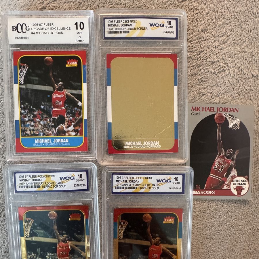Michael Jordan - 10th Anniversary Rookie Card set.