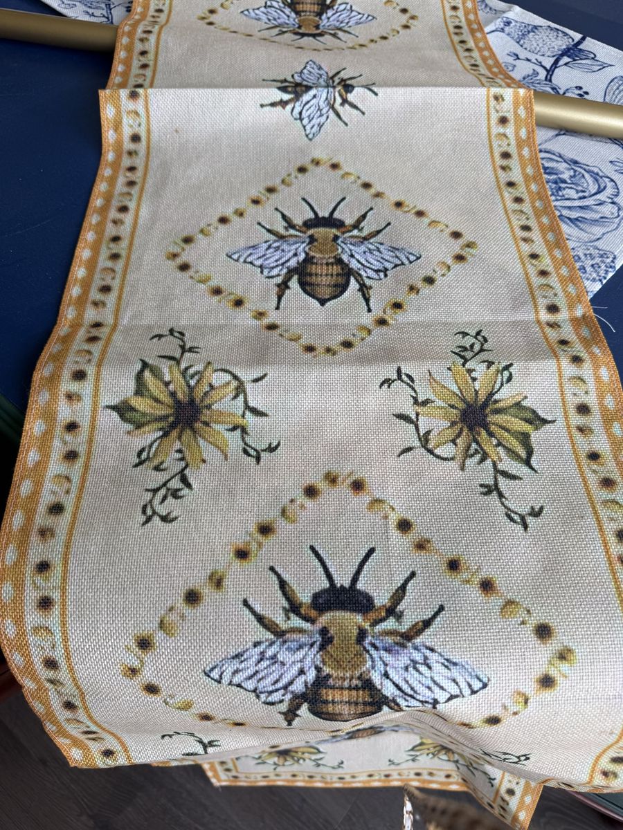 Bee and Sunflower Decorative Table Runner - Farmhouse Chic Home Decor