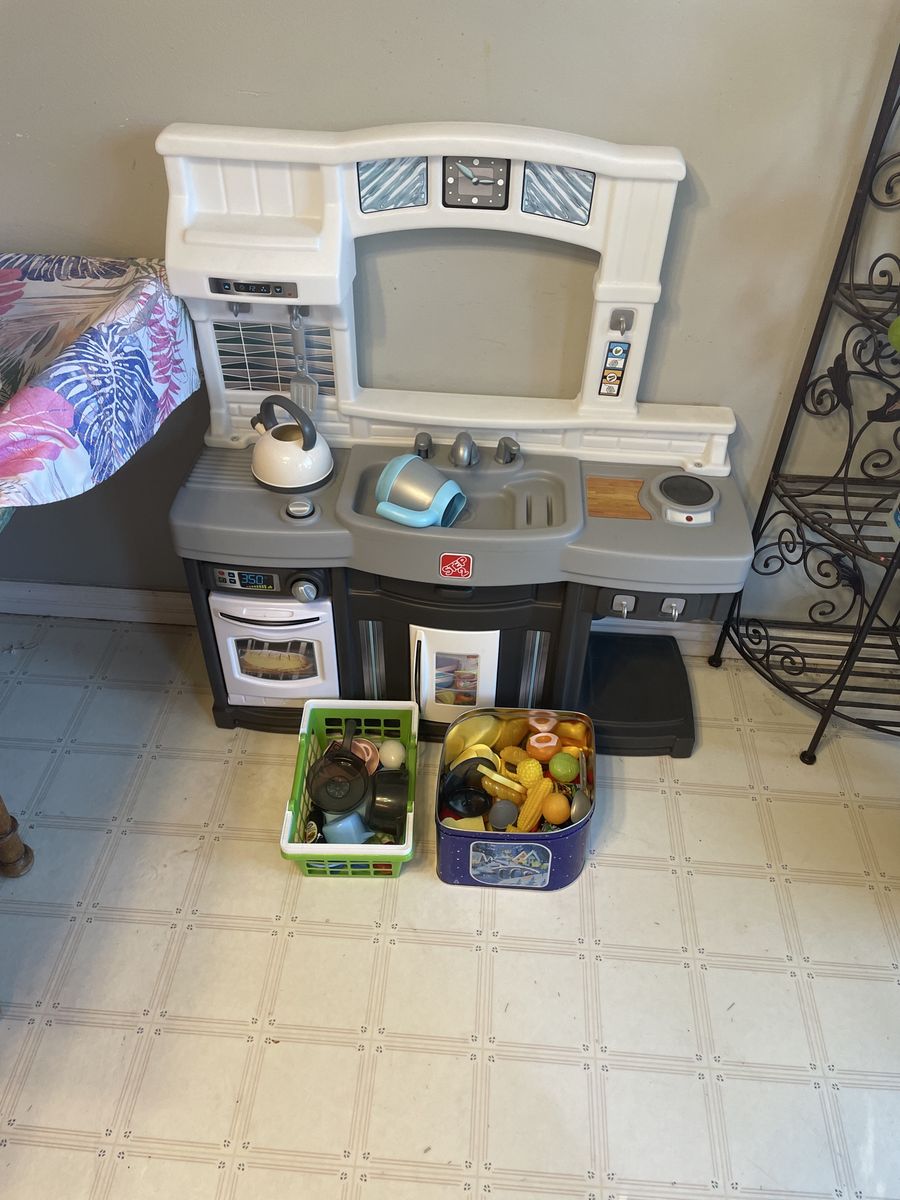 Play kitchen with fake food