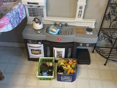 Play kitchen with fake food