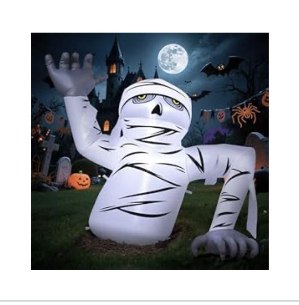 Halloween 5'  Mummy Ground Breaker Inflatable Graveyard Cemetery Home Decor Decoration Prop