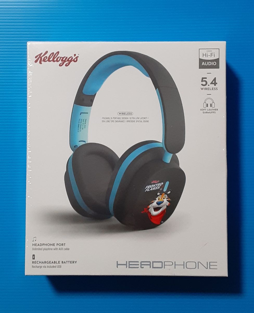 New Kellogg's Frosted Flakes 5.4 Wireless Bluetooth Headphones with Rechargeable Battery and Soft Leather Earmuffs-Model: SY-T2