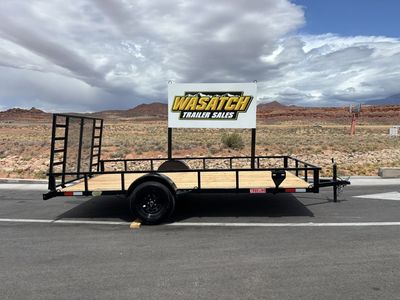 2026 7 Sons Charcoal 7 X 14 Quality Single Axle Utility Trailer with Rear Ramp Gate