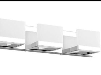 Modern 3-Light Chrome Vanity Wall Fixture with White Glass Shades