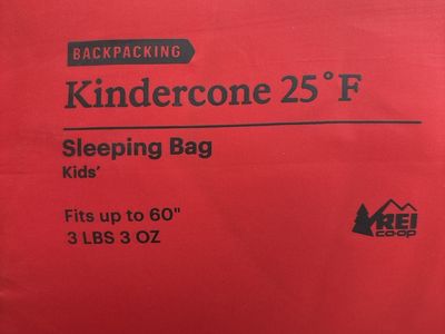 REI Co-op Kindercone 25°F Kids Backpacking Sleeping Bag Red Fits Up To 60"